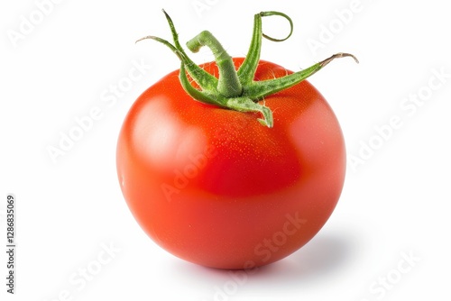 Wallpaper Mural Fresh red tomato isolated on white background food photography raw style Torontodigital.ca