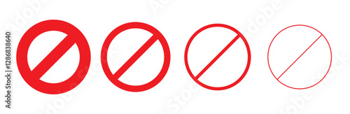 Strictly prohibition and restrictions icon set. Stop sign. Regulation and strictly prohibited sign. Prohibited sign icon set. EPS 10. Vector illustrations