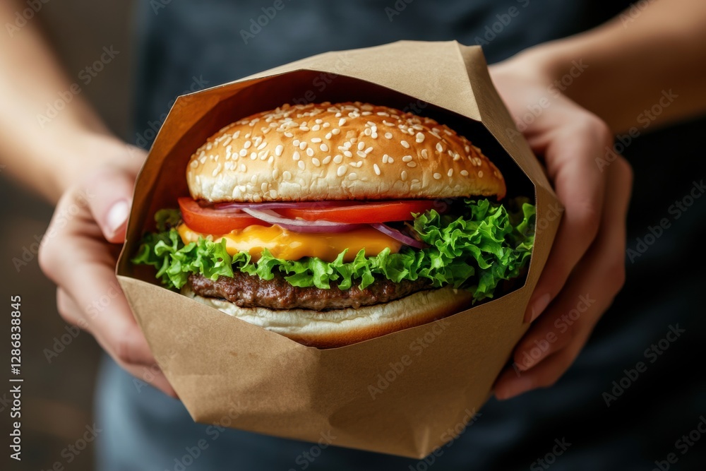 Delicious Cheeseburger with Fresh Ingredients Delicious Cheeseburger with Fresh Ingredients