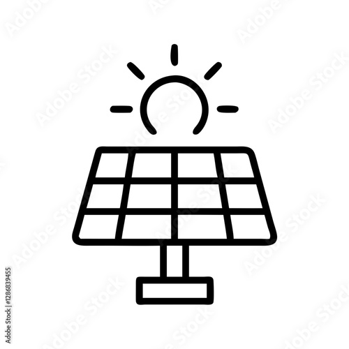 Solar Panel Icon Vector Art Illustration for Renewable Energy and Eco-Friendly Design