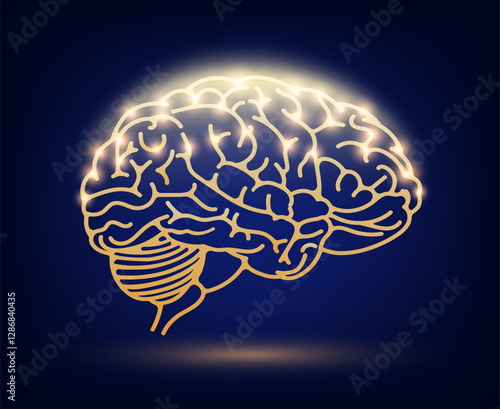 Glowing human brain