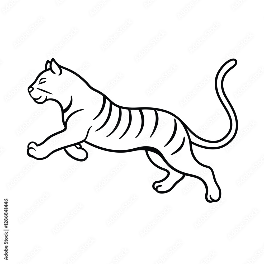 Obraz premium vector illustration of a tiger