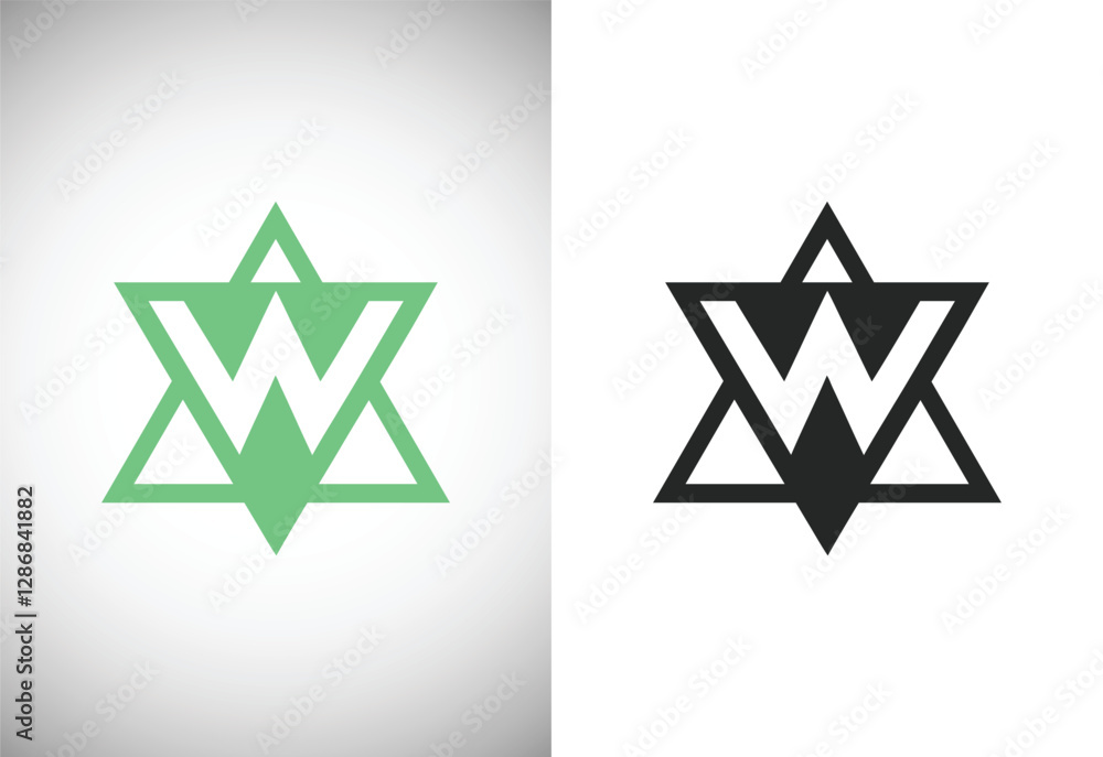 W letter Triangle Modern Design Vector illustration on white background W letter Triangle Modern Design Vector illustration on white background