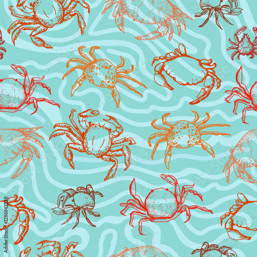 Sea Crabs Pattern. 