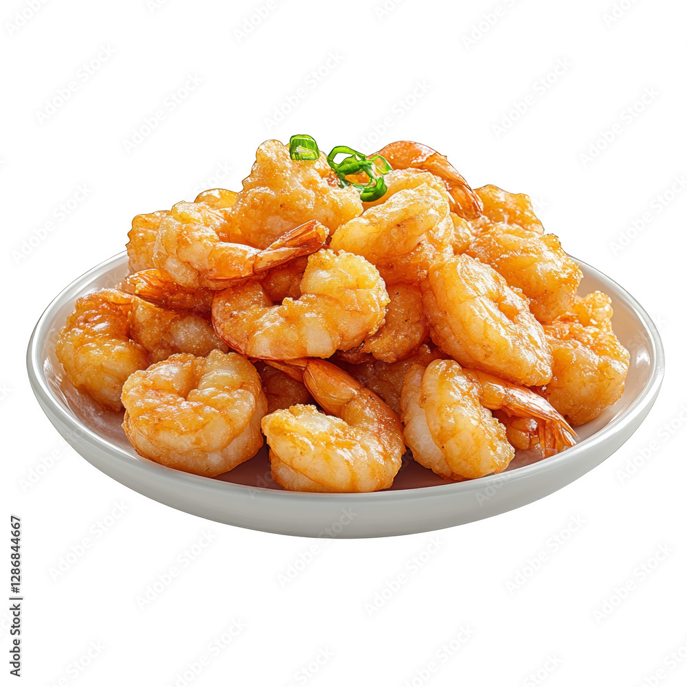 fried shrimps on white fried shrimps on white