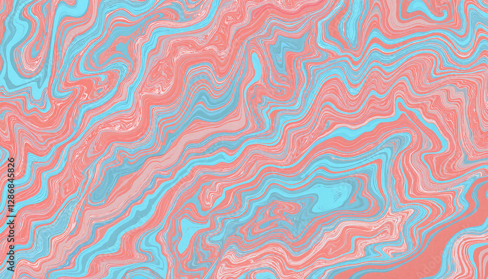 Fototapeta premium Abstract fluid marble texture in pink and blue, artistic expression
