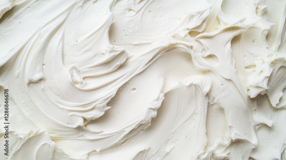 Close up of creamy white frosting perfectly spread for culinary displays and tempting treats
