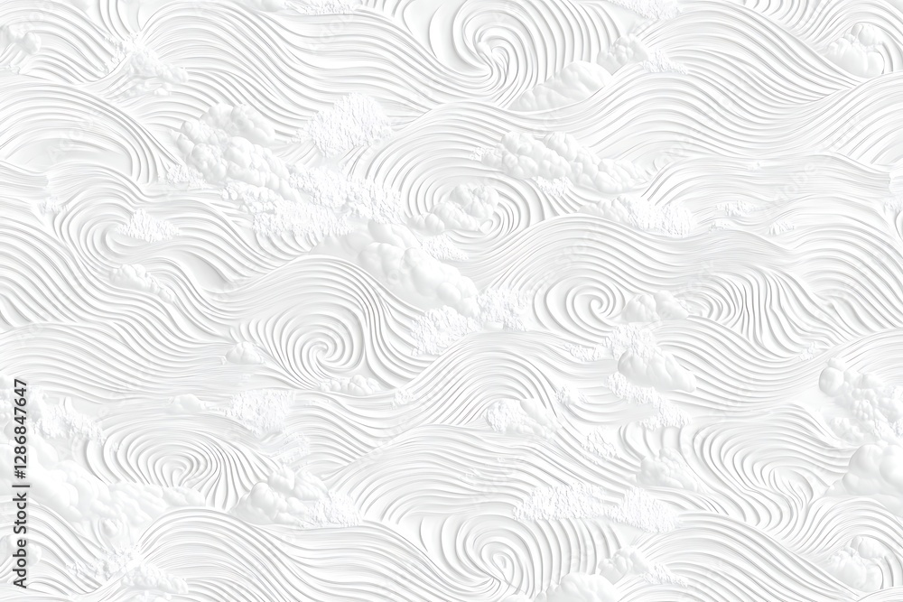 Abstract White Wave and Cloud Pattern Abstract White Wave and Cloud Pattern