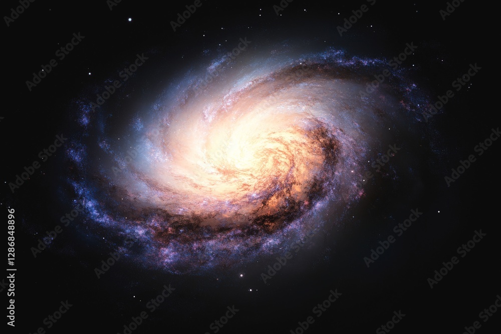 Obraz premium Cosmic whirlpool of stars and gas shines brightly in the vast expanse of space