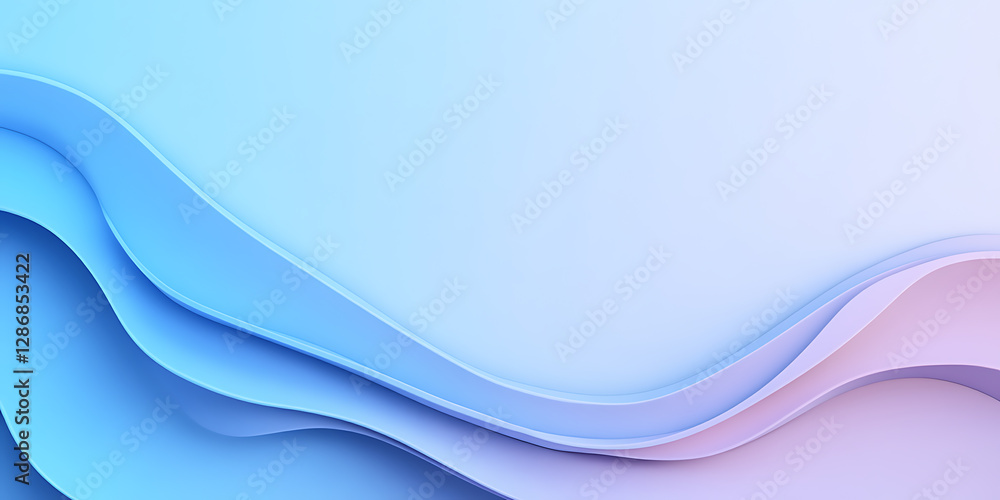 Abstract wave pattern with smooth gradient transitions from blue to light pink, creating a calming and modern aesthetic. Minimalist design element. Abstract wave pattern with smooth gradient transitions from blue to light pink, creating a calming and modern aesthetic. Minimalist design element.