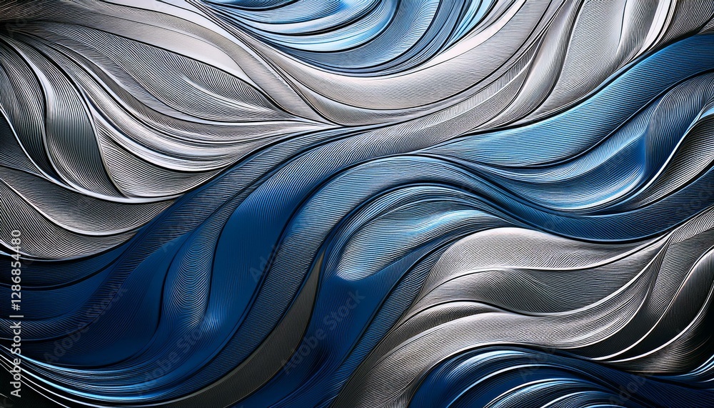 Obraz premium Sleek Metallic Waves