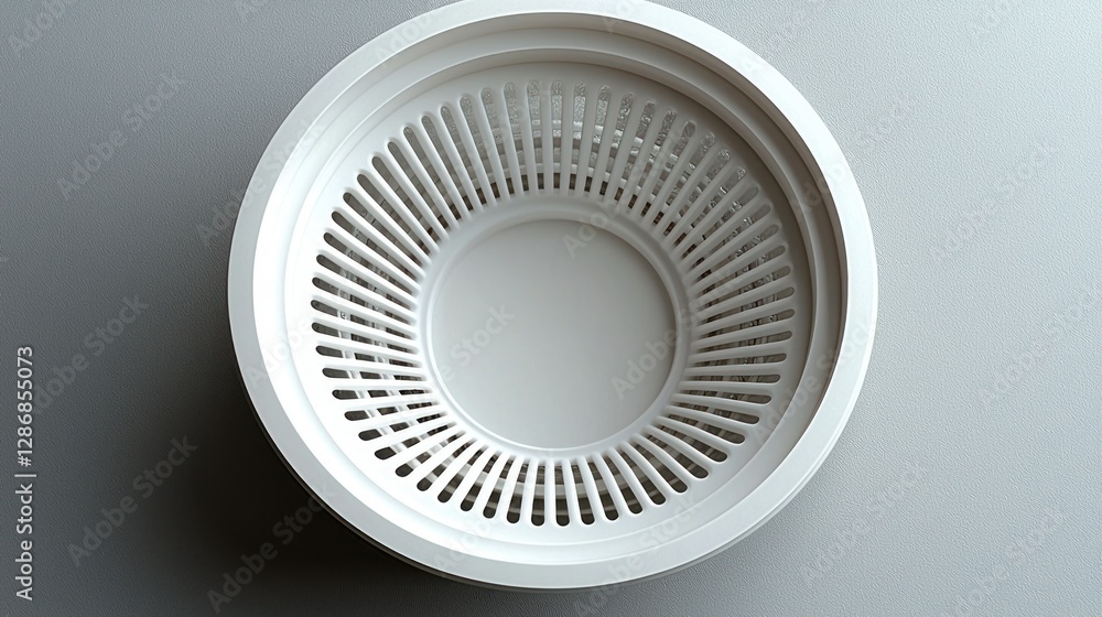 Abstract white perforated circle on gray background Abstract white perforated circle on gray background