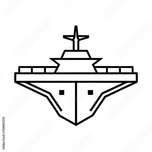 Hand Drawn Aircraft Carrier Line Art Vector
