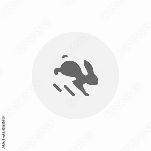 fast rabbit icon sign vector