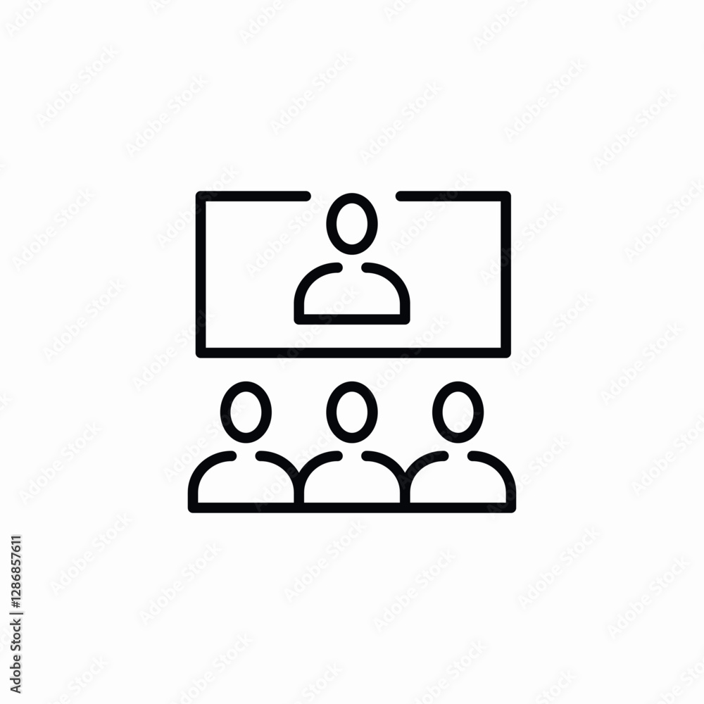 meeting videocall icon sign vector meeting videocall icon sign vector