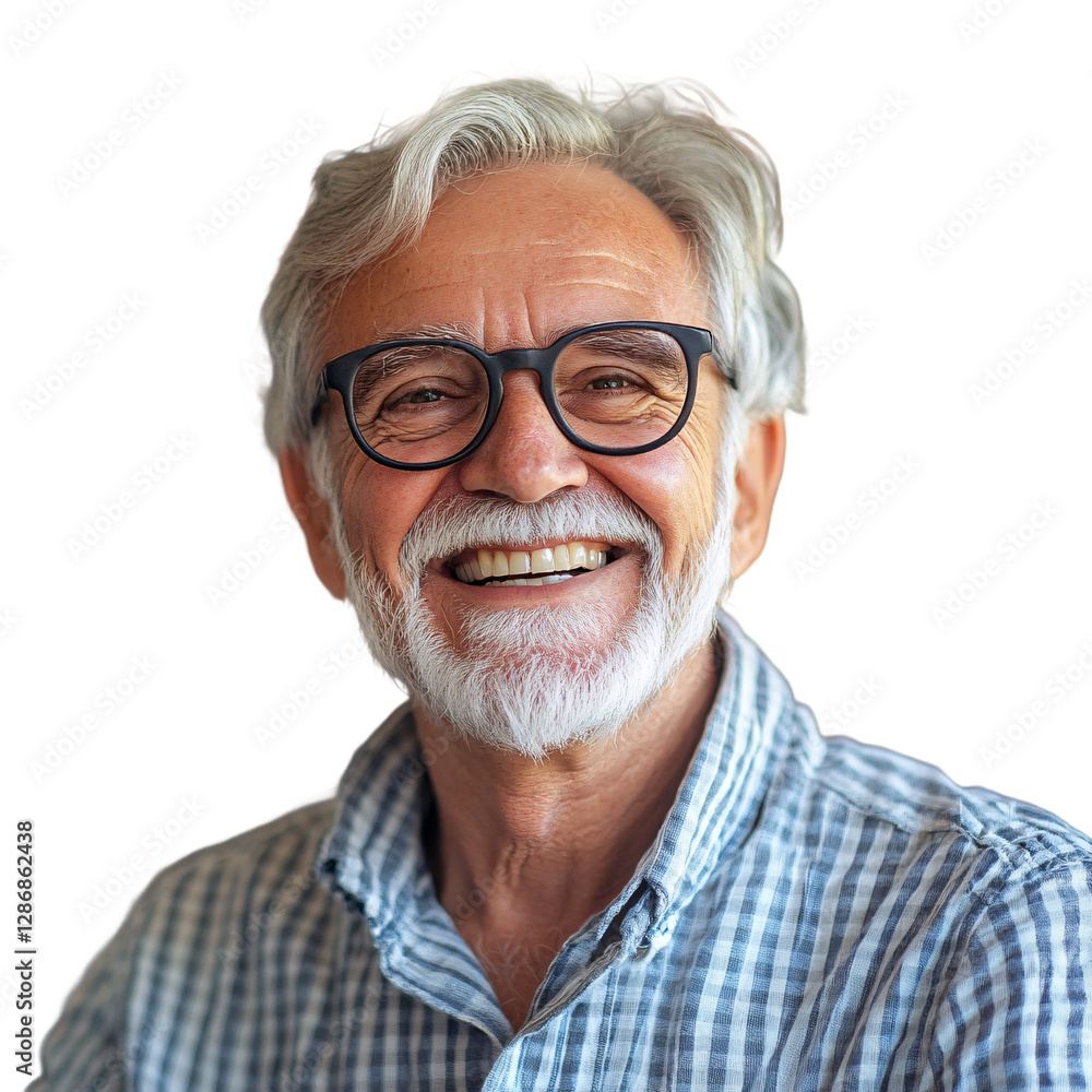 Sappy senior man isolated on transparent background Sappy senior man isolated on transparent background