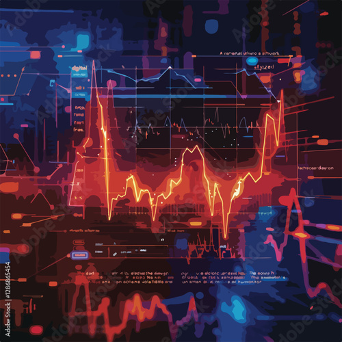 Abstract image of fluctuating red and blue lines that convey market volatility.