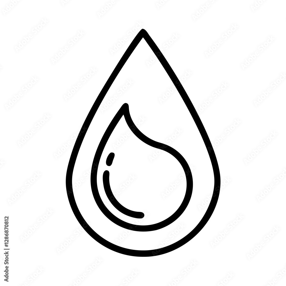 Water droplet illustration on white background Water droplet illustration on white background