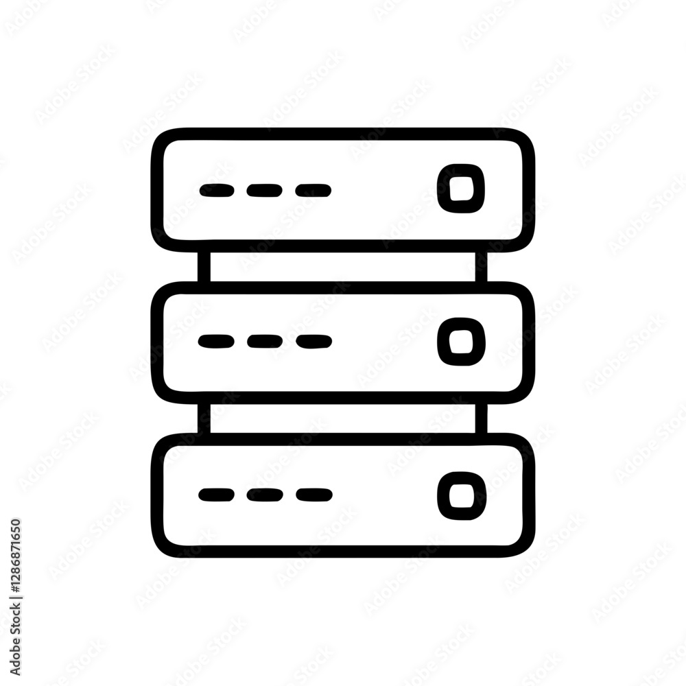 Database server illustration in minimalist style Database server illustration in minimalist style