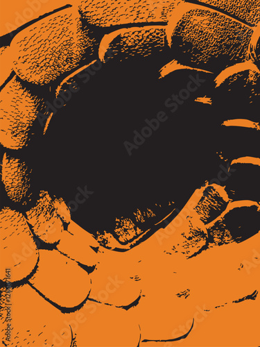 Spiral abstract stonework graphic silhouette