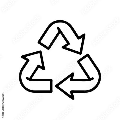 Free Download Recycling symbol with arrows on white background - GFXLoad