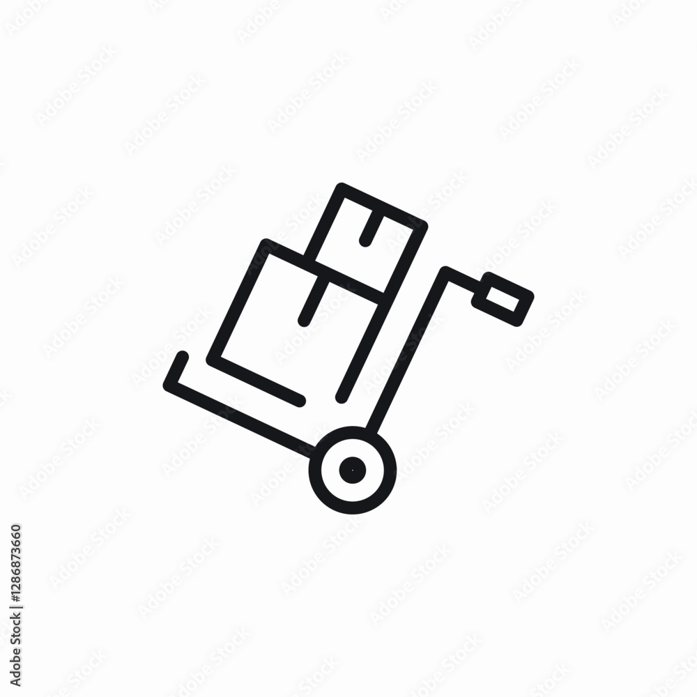 box carry trolley icon sign vector box carry trolley icon sign vector