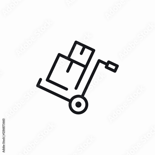 box carry trolley icon sign vector