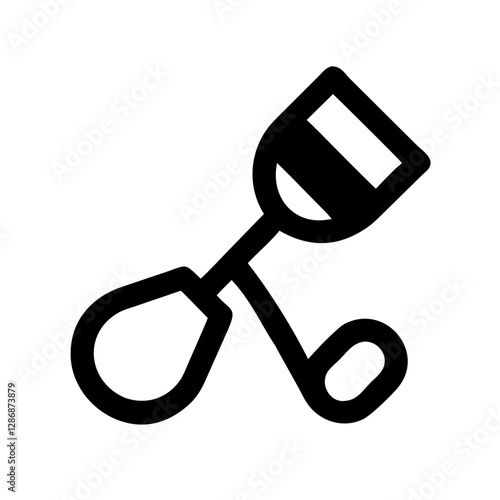 Eyelash curler icon in minimalist style