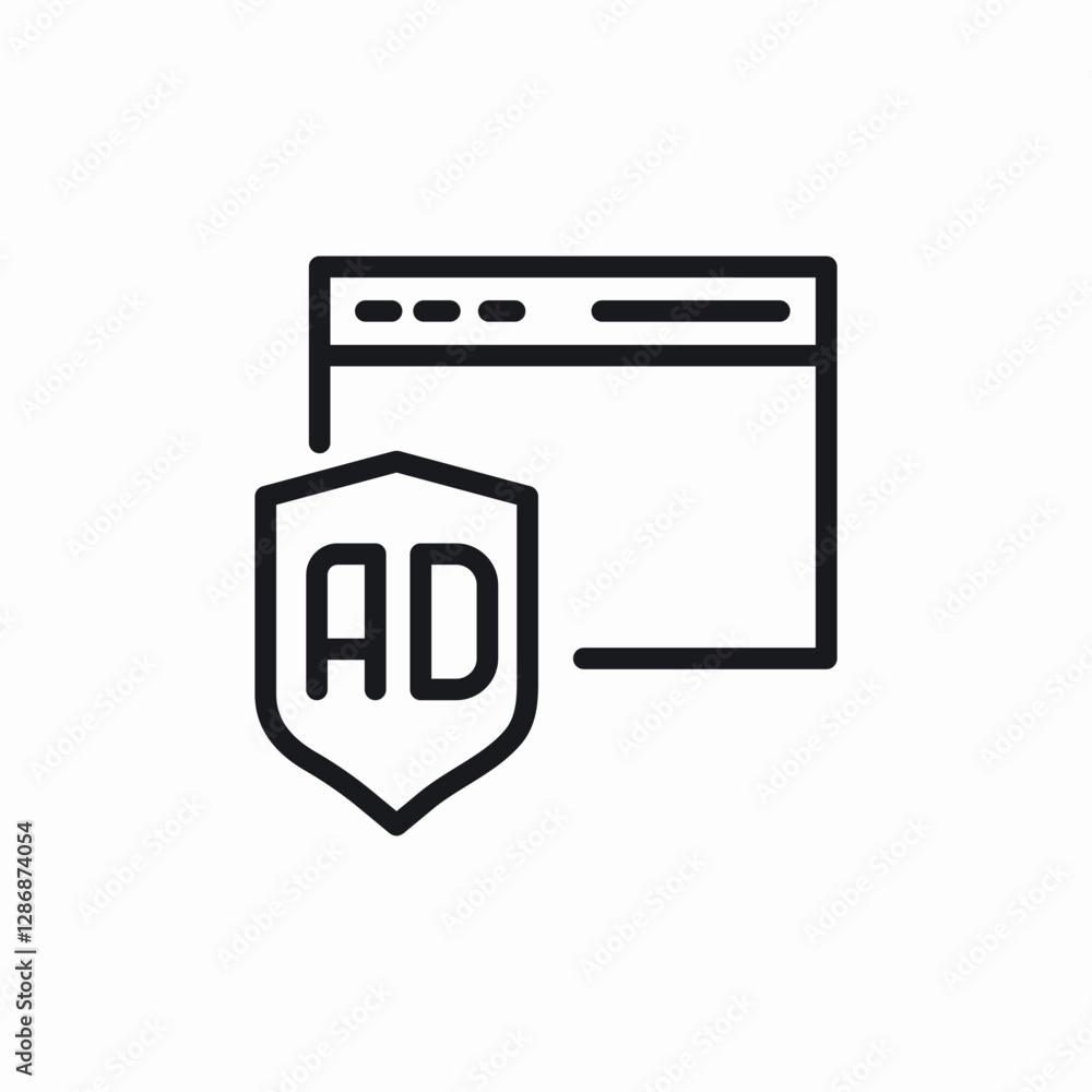 browser advertisements protection icon sign vector browser advertisements protection icon sign vector