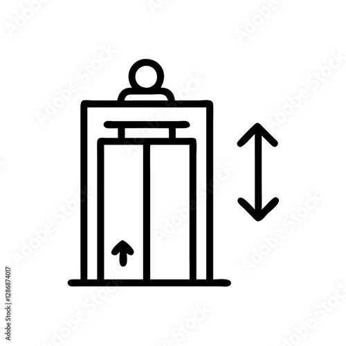 Elevator with person moving up and down in a modern building