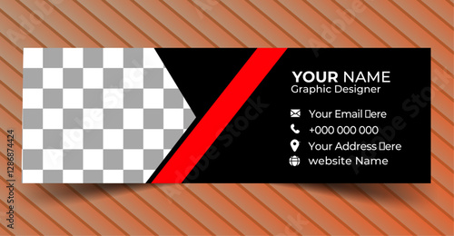 Email signature template design bundle. Corporate mail business email signature vector banner template,Email signature template design bundle. Corporate email signature template with an author photo p