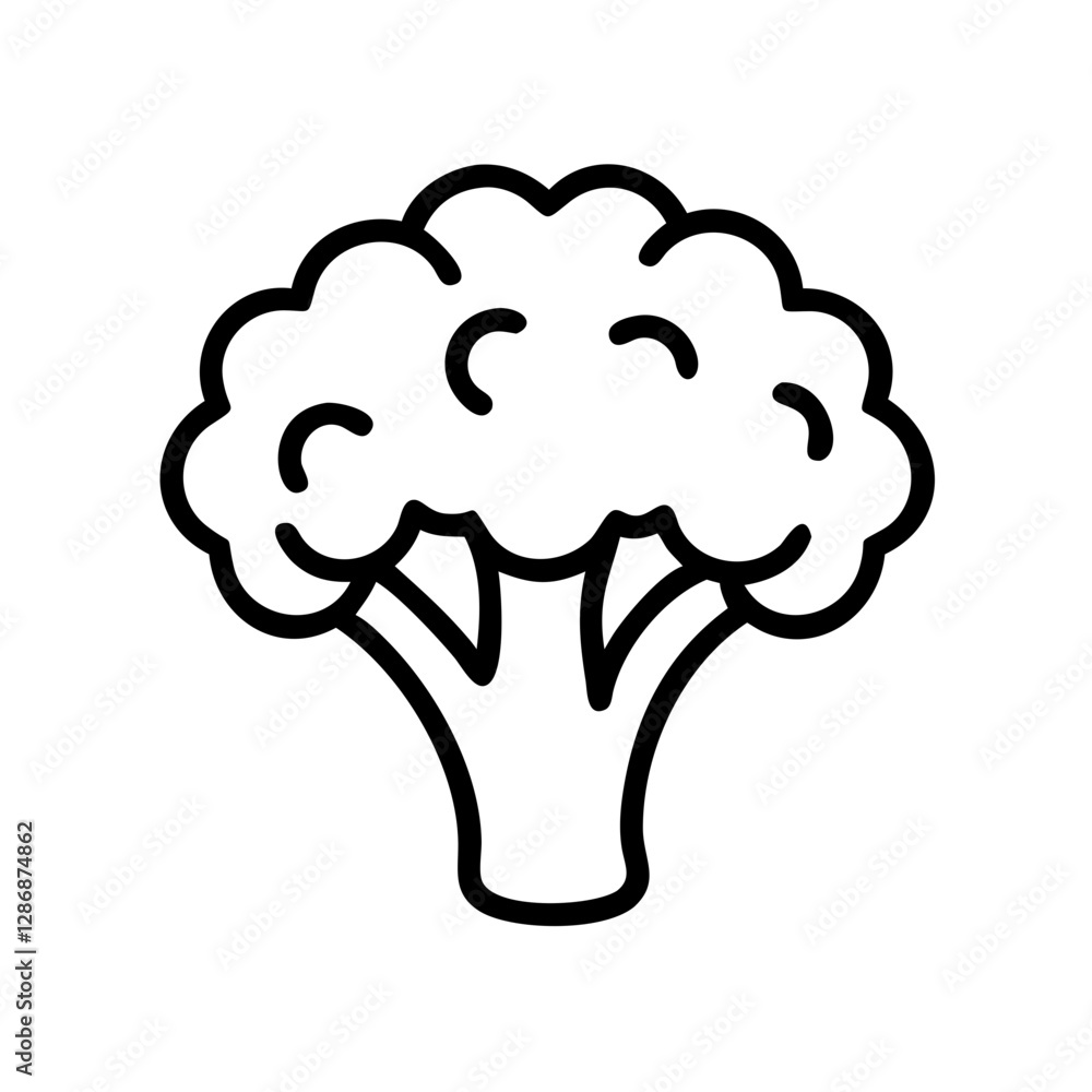 Broccoli illustration on a white background Broccoli illustration on a white background