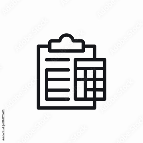 office calculating icon sign vector