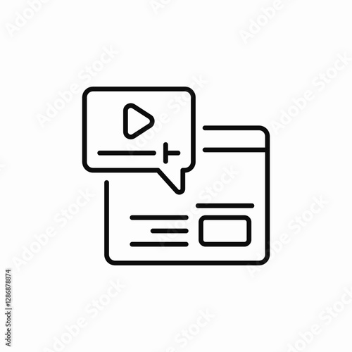 video player message web icon sign vector