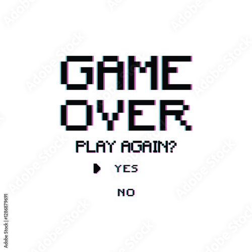 Pixel Art Game Over Background Vector Design.