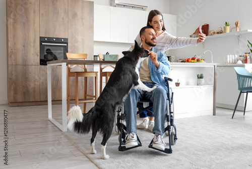 Happy couple with disabilit...