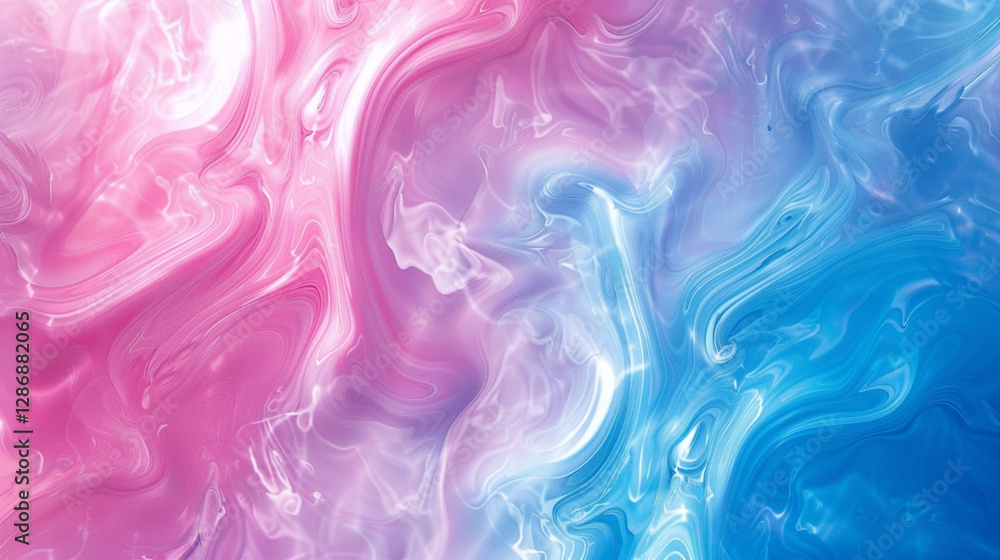 Obraz premium A mesmerizing blend of soft pink, blue, and peach hues in a liquid-like texture