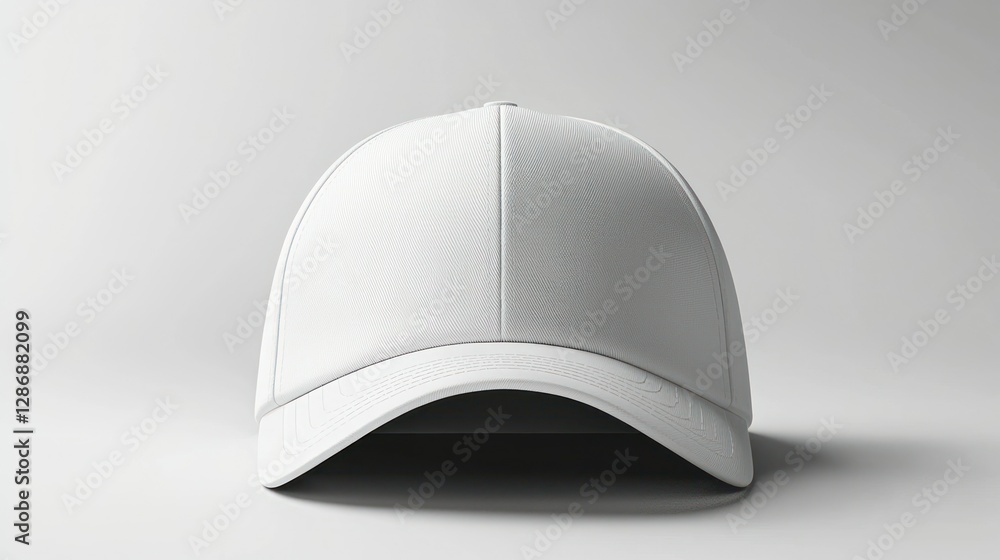 Blank white baseball cap mockup on plain background Blank white baseball cap mockup on plain background