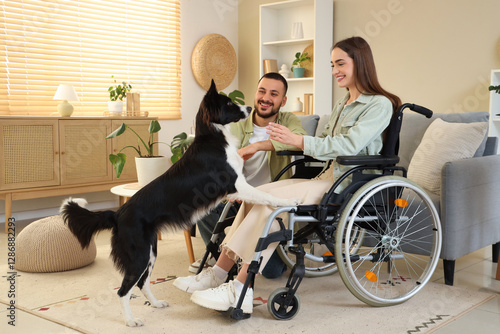 Young woman in wheelchair, ...
