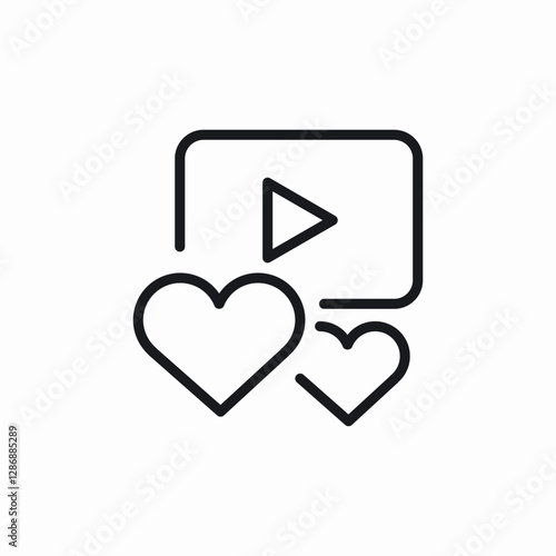 heart video icon sign vector