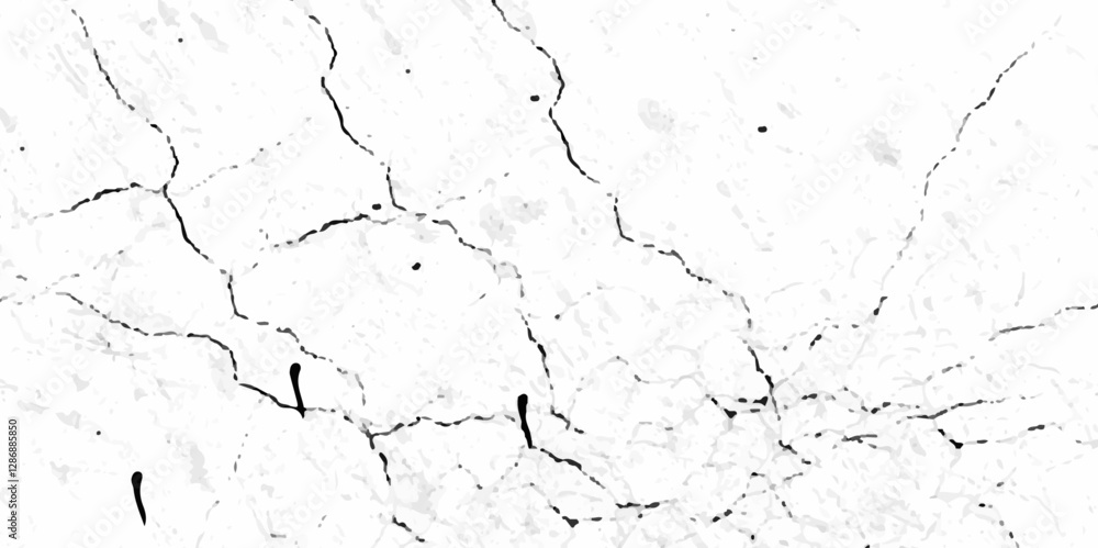 Fototapeta premium a black and white vintage of cracked concrete scribble effect, old wall background crack vector, grunge Black grunge effect on white background. 