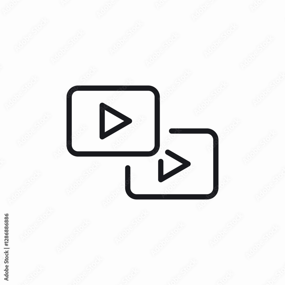 video playlist icon sign vector video playlist icon sign vector