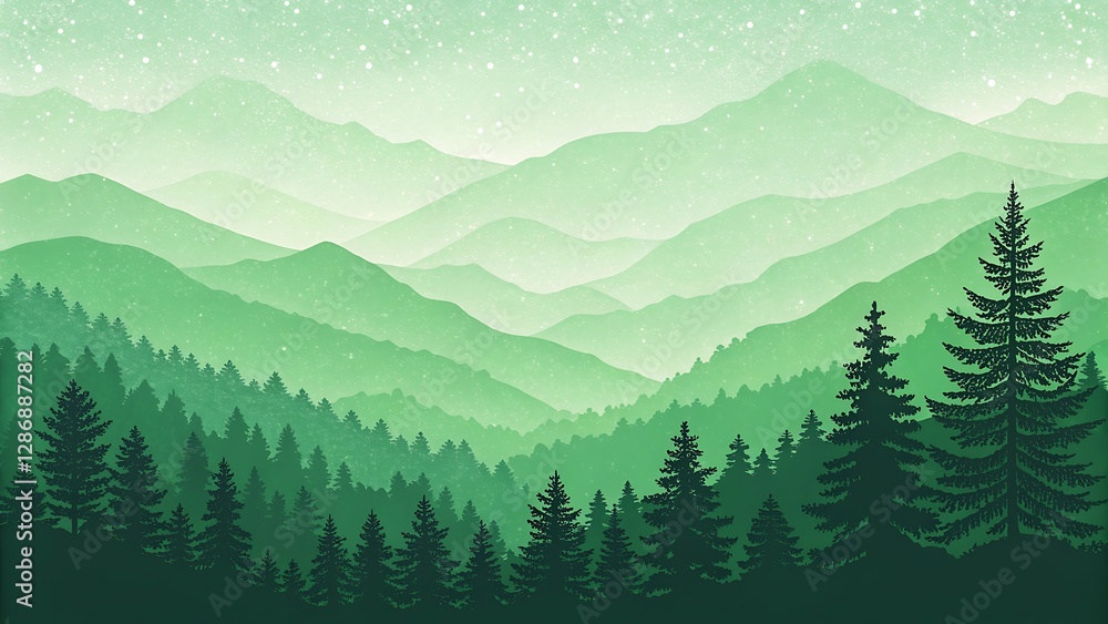 Fototapeta premium An abstract background with a gentle green gradient and subtle grainy noise texture, adding depth and a natural look, perfect for contemporary banners, posters, and digital art designs