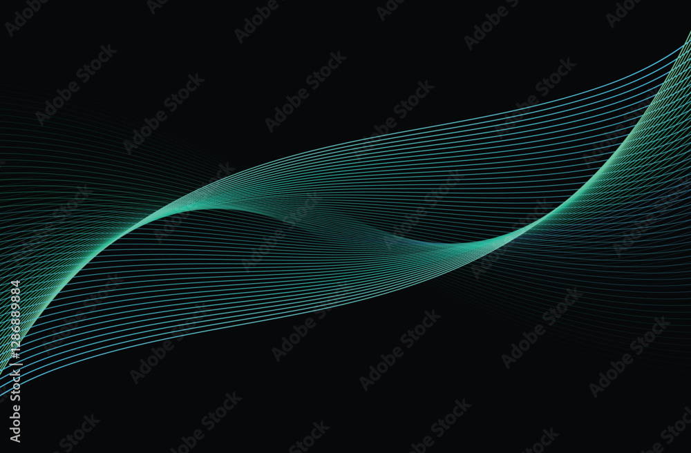 Geometric abstract colorful line Curves twisted into waves. Dark abstract background with glowing wave. Shiny moving lines design element. Geometric abstract colorful line Curves twisted into waves. Dark abstract background with glowing wave. Shiny moving lines design element.