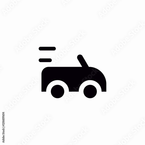 convertible speed icon sign vector