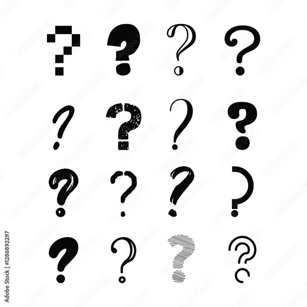 Set Of Question Mark Icon Vector Design. Set Of Question Mark Icon Vector Design.