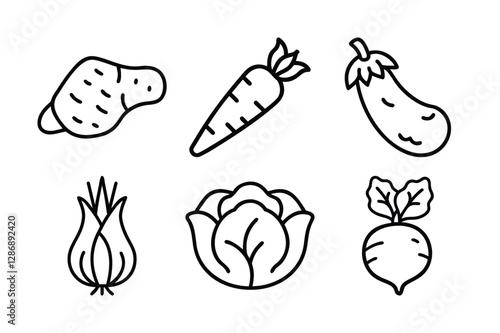 set of icons of vegetables