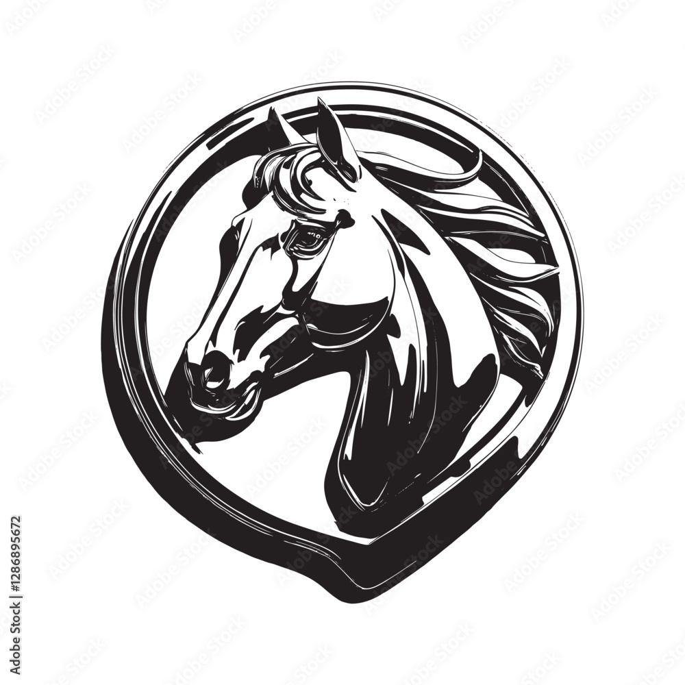 : A horse head logo vector art illustration : A horse head logo vector art illustration