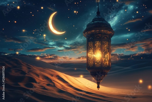 Wallpaper Mural ornate lantern illuminating a dreamlike desert with dramatic warm contrasts Torontodigital.ca