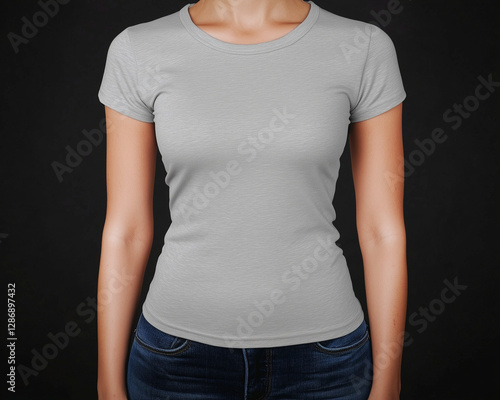 Slim Fit Tee Womens Blank Mockup Template